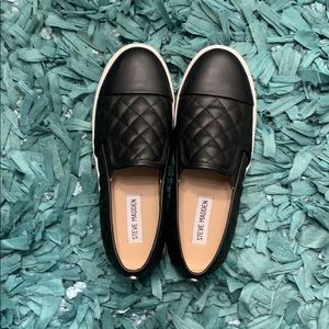 Black Steve Madden Quilted Slip On